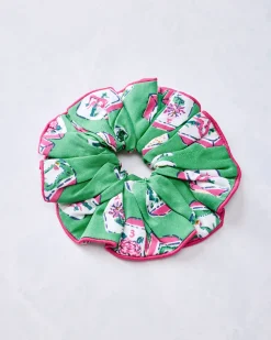 Eco Satin Scrunchies in Lucky Tiles