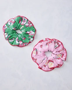 Eco Satin Scrunchies in Lucky Tiles