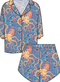 Eco Satin Sweet Dreams Set in Octopus Isle