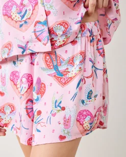 Eco Satin Sweet Dreams Set in Swooning Sparrows