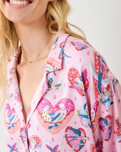 Eco Satin Sweet Dreams Set in Swooning Sparrows