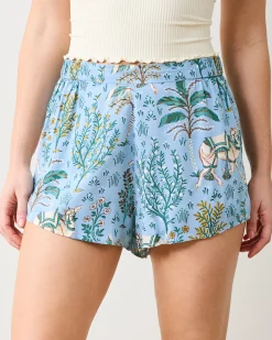 Eco Satin Sweet Dreams Shorts in Camel's Courtyard