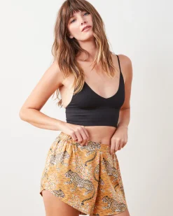 Eco Satin Sweet Dreams Shorts in Bagheera