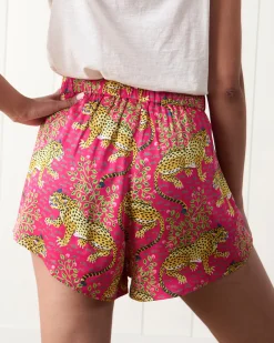 Eco Satin Sweet Dreams Shorts in Bagheera