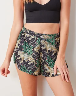 Eco Satin Sweet Dreams Shorts in Bagheera
