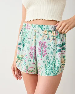 Eco Satin Sweet Dreams Shorts in Camel's Courtyard