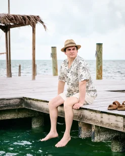 Eco Satin Vacation Camp Shirt in Bagheera