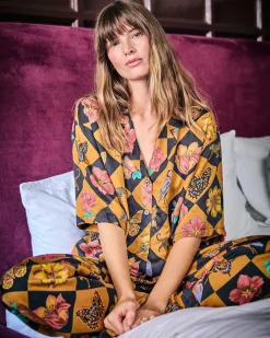 Eco Satin Wildest Dreams Set in Botanical Checkerboard