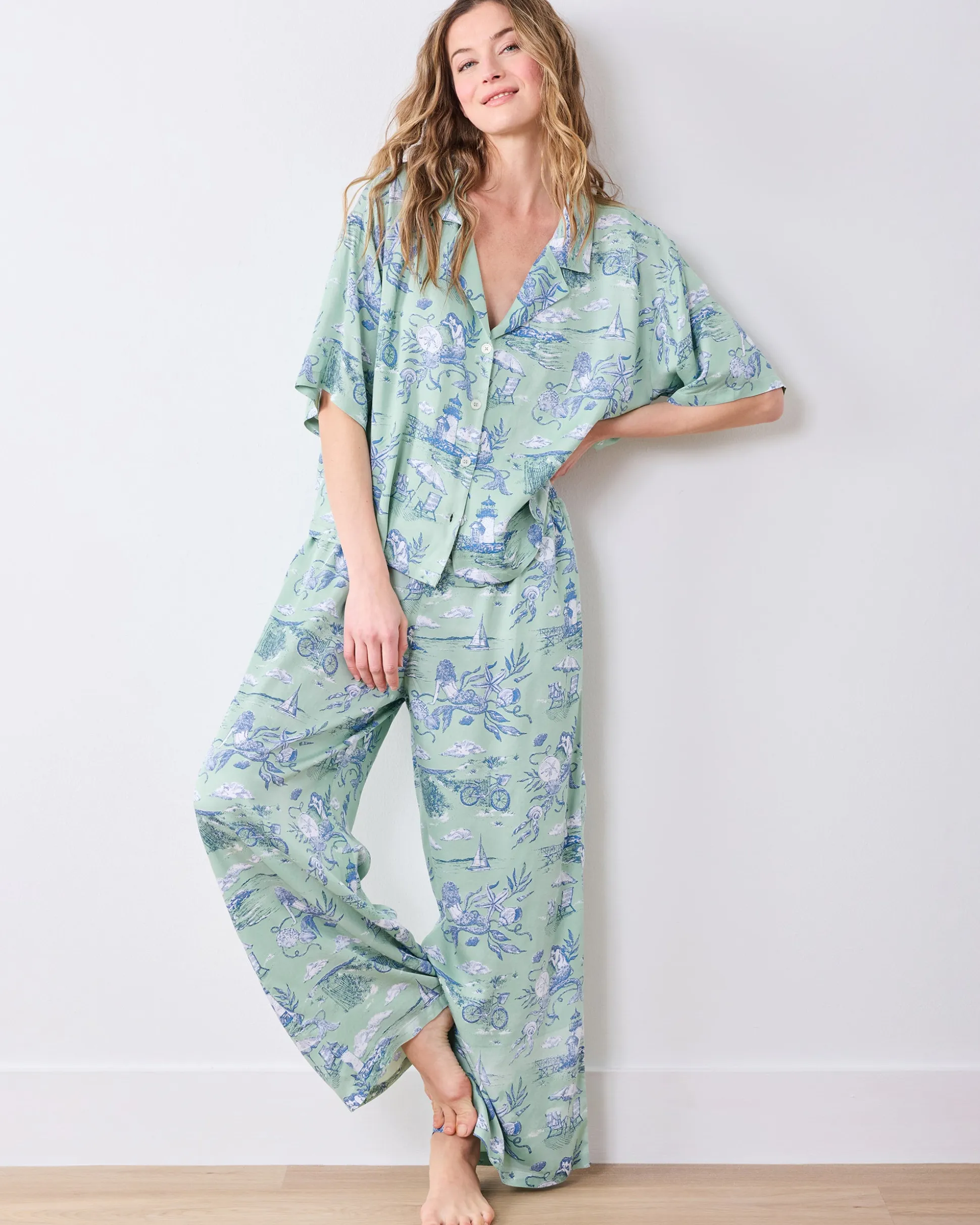 Eco Satin Wildest Dreams Set in Mermaid Toile