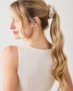 Embellished Scrunchie in Ivory Pearl