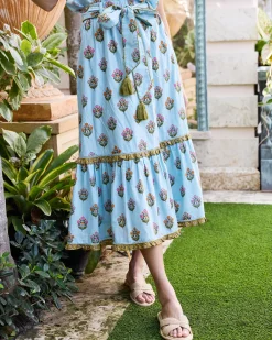 Emmie Skirt & Jordan Blouse Set in Wildflower Walks