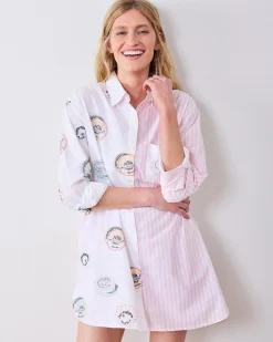 Everyday Button Down in Embroidered Caviar Club