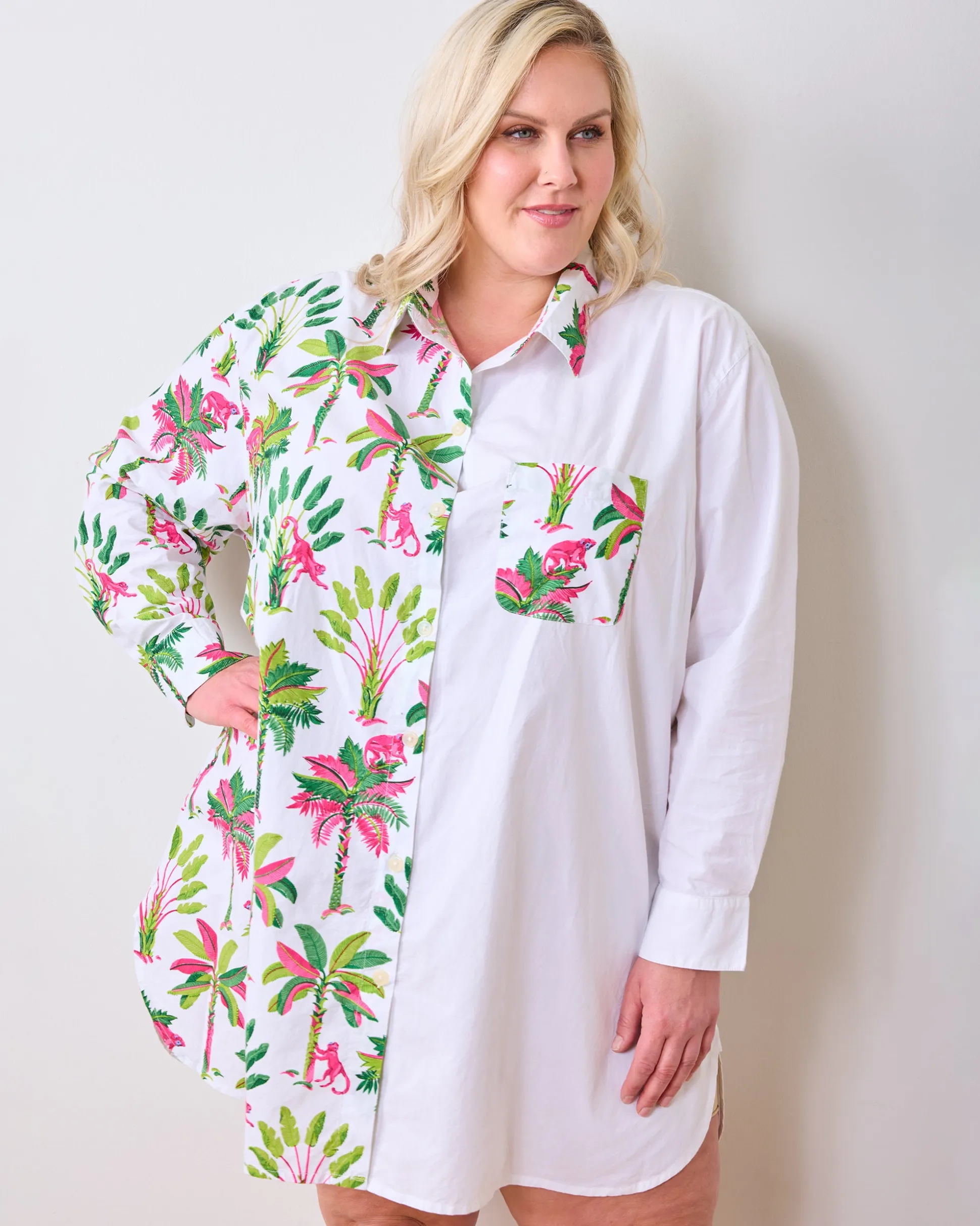 Everyday Button Down in Royal Palms