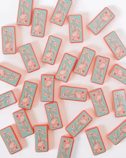 Fairy House Toile Domino Set in Coral