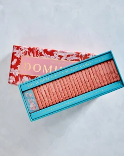 Fairy House Toile Domino Set in Coral