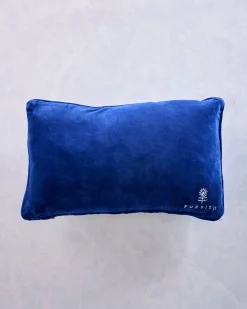 Father Figure Needlepoint Pillow in Blue Multi