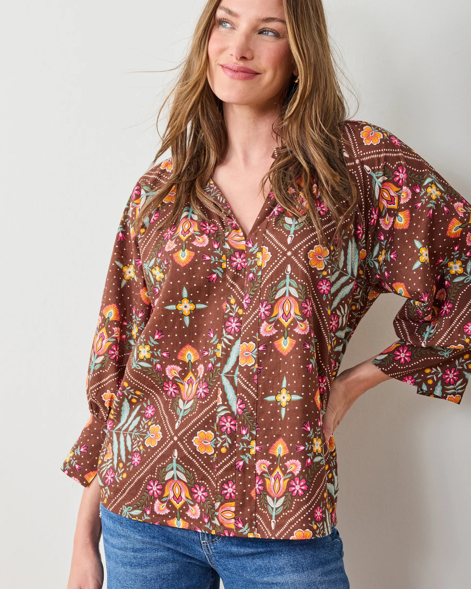 Fayette Blouse in Floral Bandana