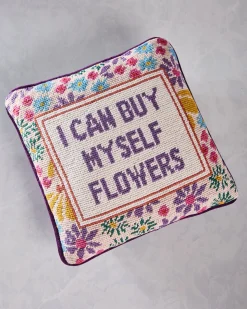 Flowers Needlepoint Pillow in Multi
