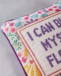Flowers Needlepoint Pillow in Multi