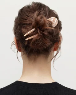 French Hair Pin in White Shell