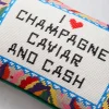 Furbish Studio Needlepoint Pillow in Caviar and Cash