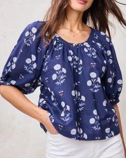 Gilmore Blouse in Marigold Bloom