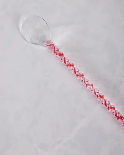 Glass Stirring Spoon in Clear/Swirl