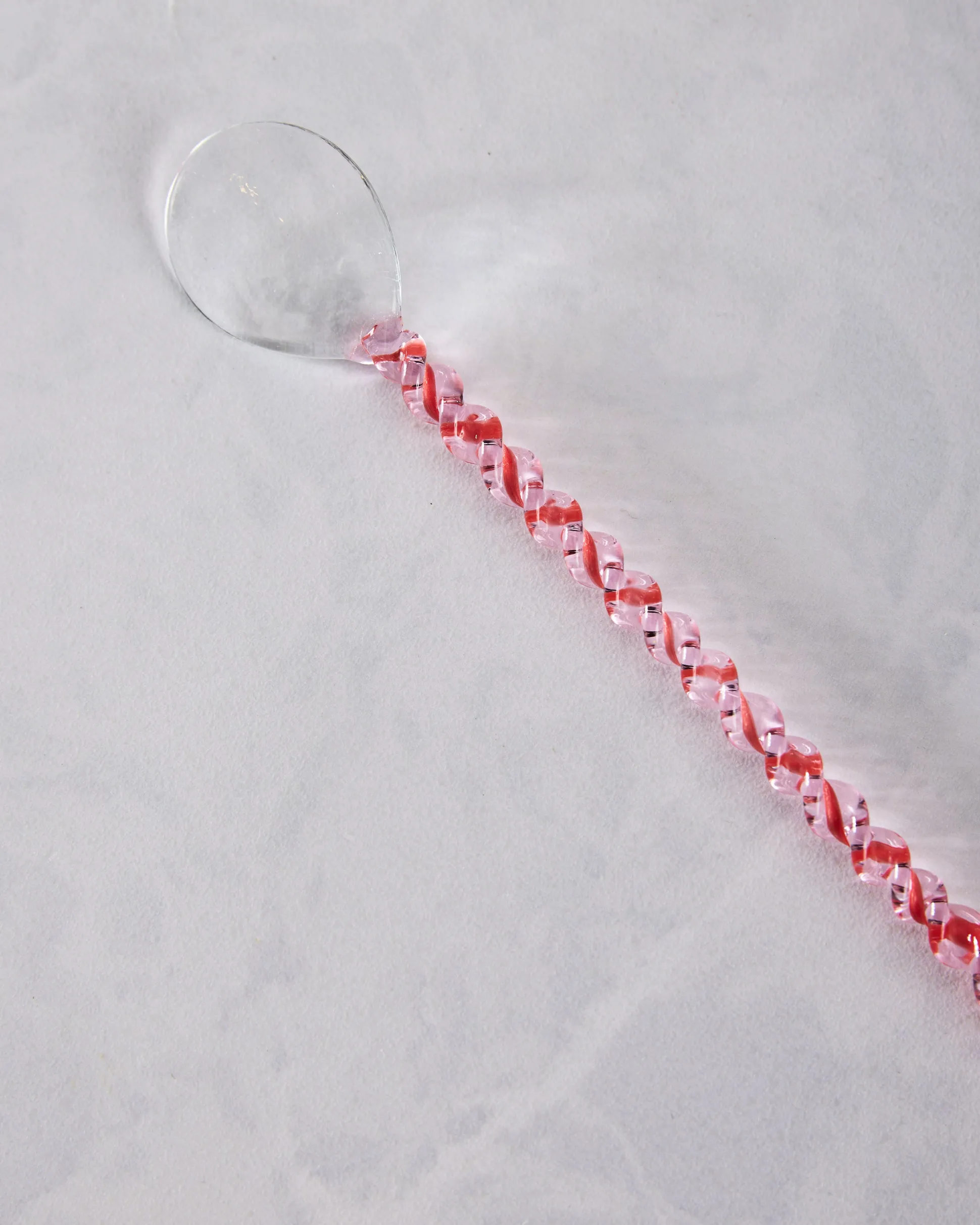 Glass Stirring Spoon in Clear/Swirl