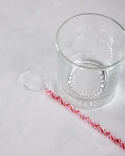 Glass Stirring Spoon in Clear/Swirl