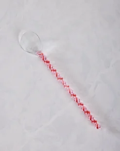 Glass Stirring Spoon in Clear/Swirl