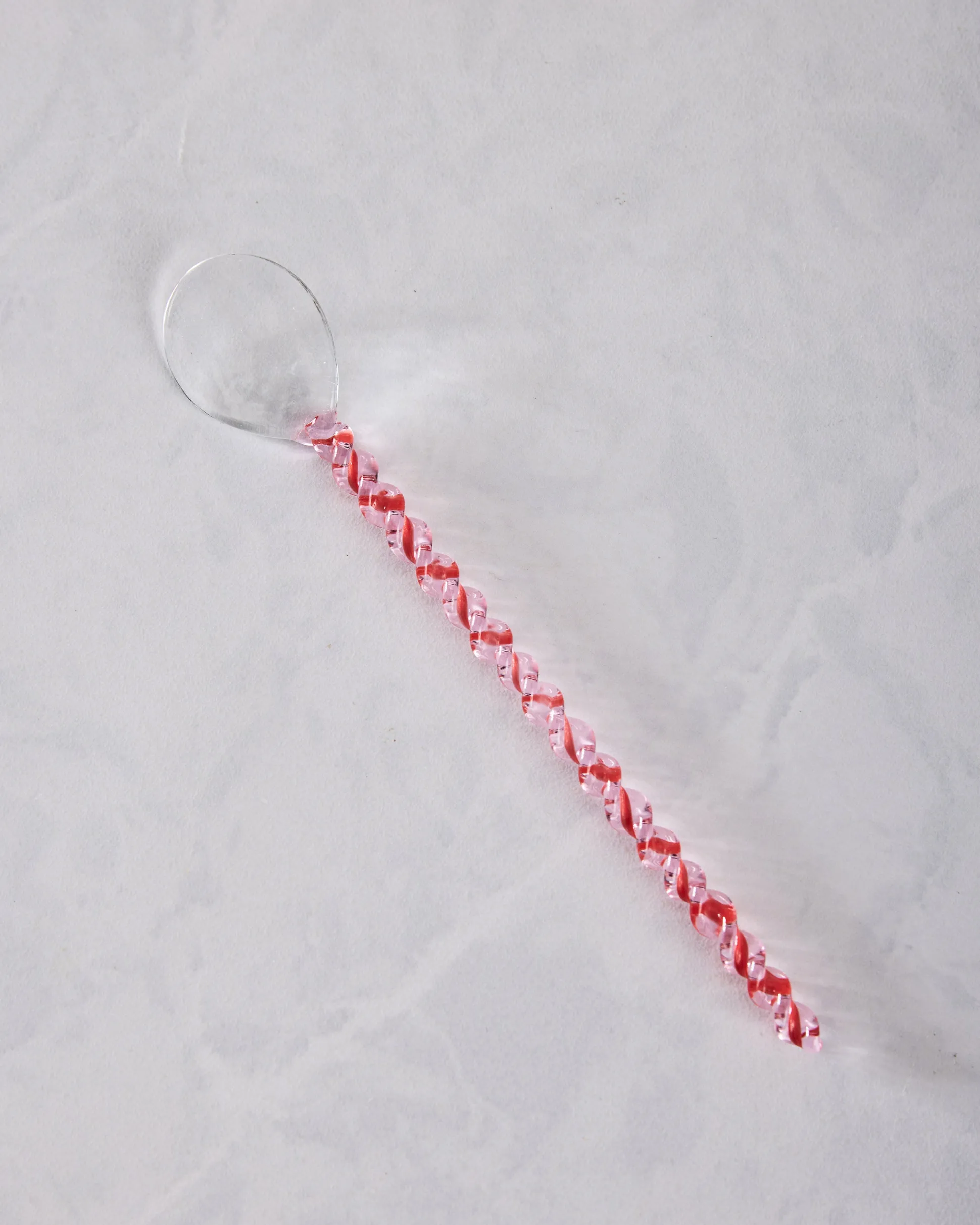 Glass Stirring Spoon in Clear/Swirl