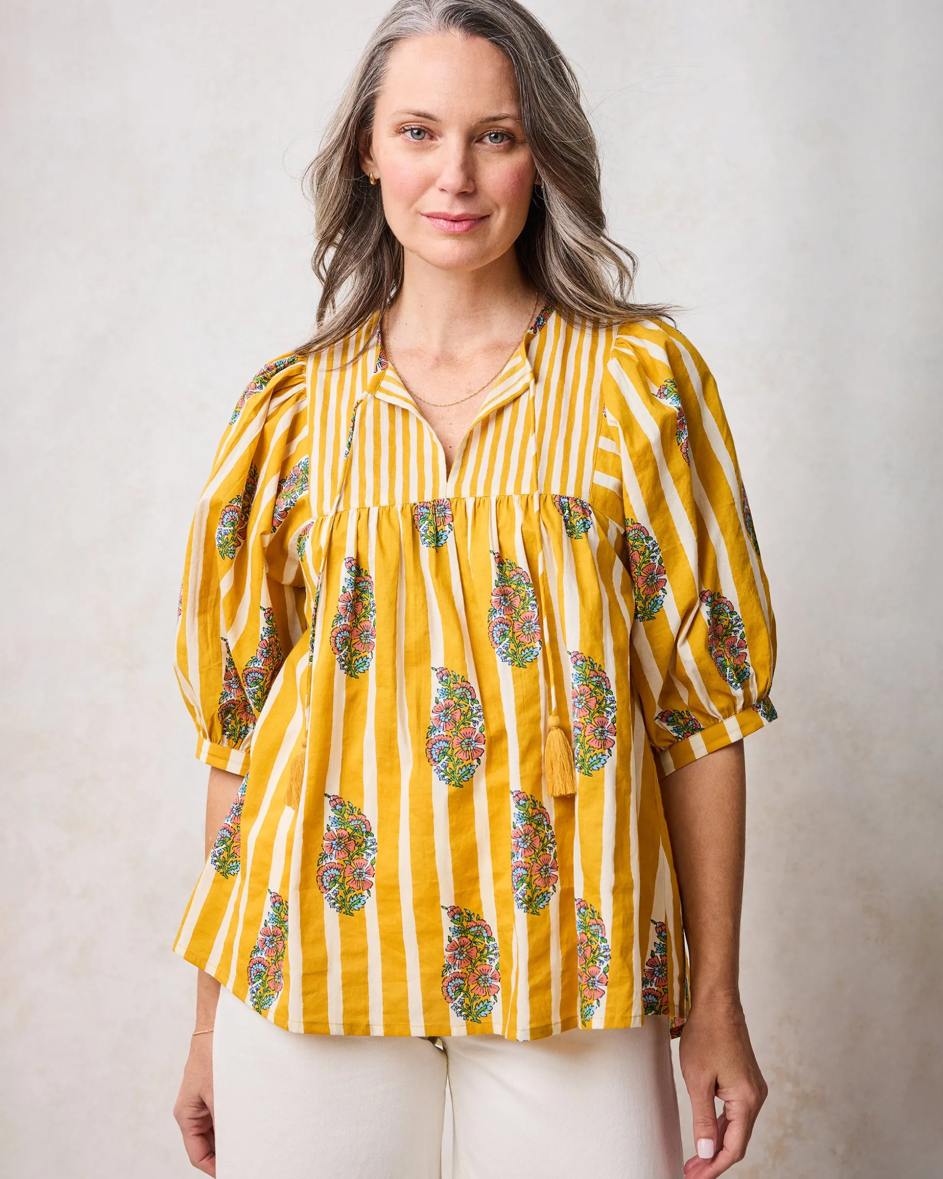 Greta Blouse in Paisley Petals