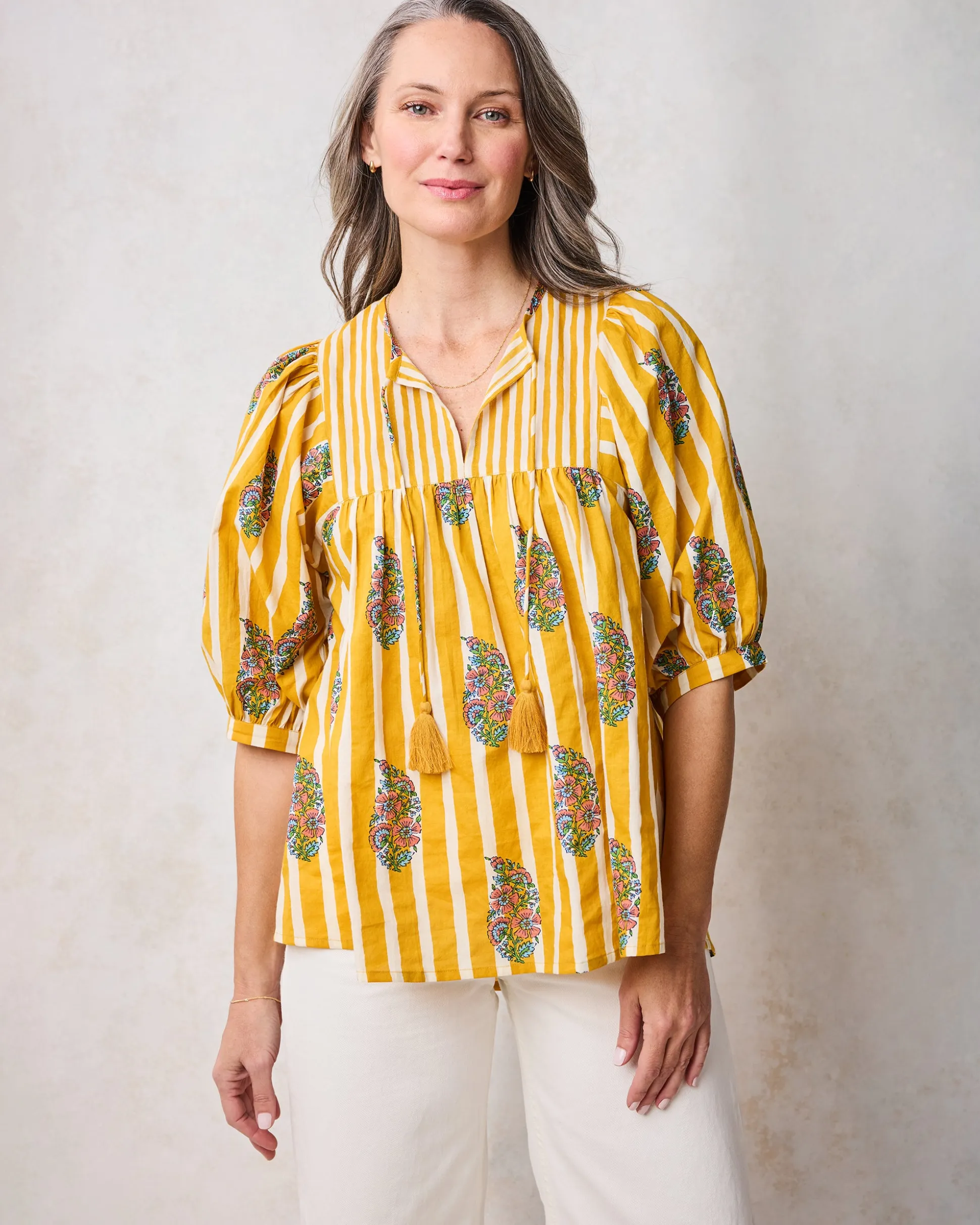 Greta Blouse in Paisley Petals