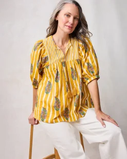 Greta Blouse in Paisley Petals