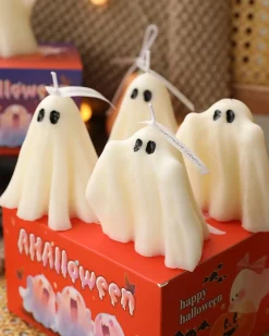 Halloween Ghost Candle in White