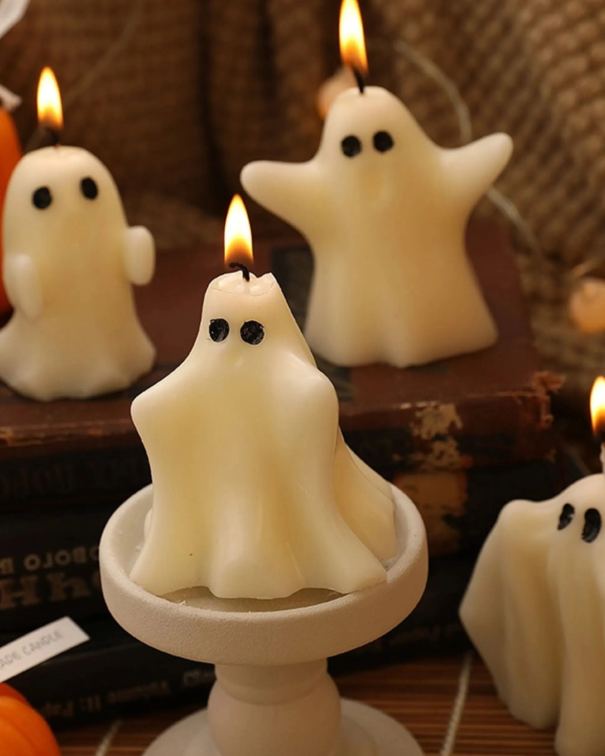 Halloween Ghost Candle in White
