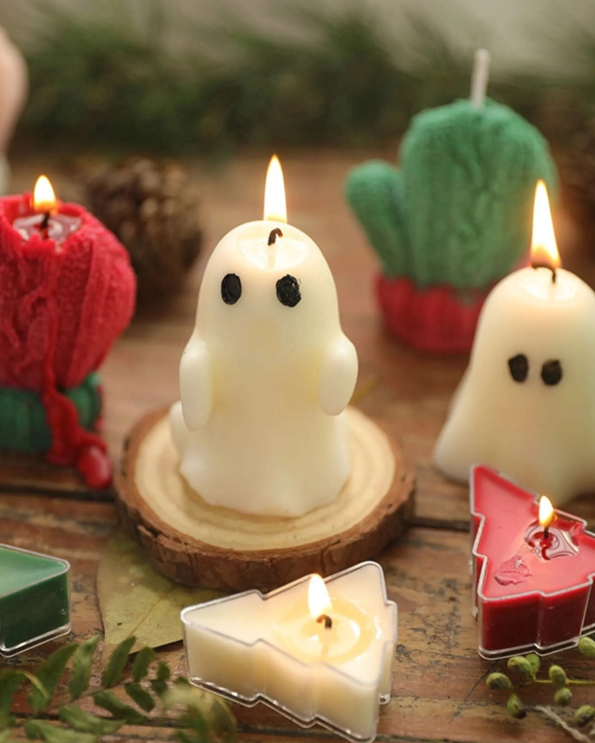 Halloween Ghost Candle in White