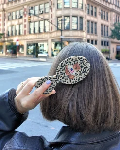 Hand Painted Americana Teddy Handbag Hero Brush in Leopard