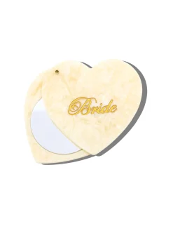 Hand Painted Bride Compact Mirror in Cream