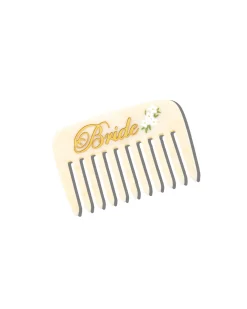 Hand Painted Bride Pocket Comb in Cream
