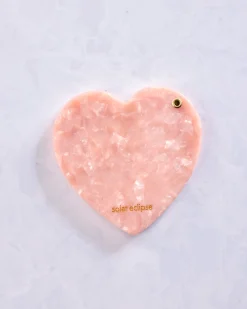 Hand Painted Bridesmaid Heart Compact Mirror in Pink Combo