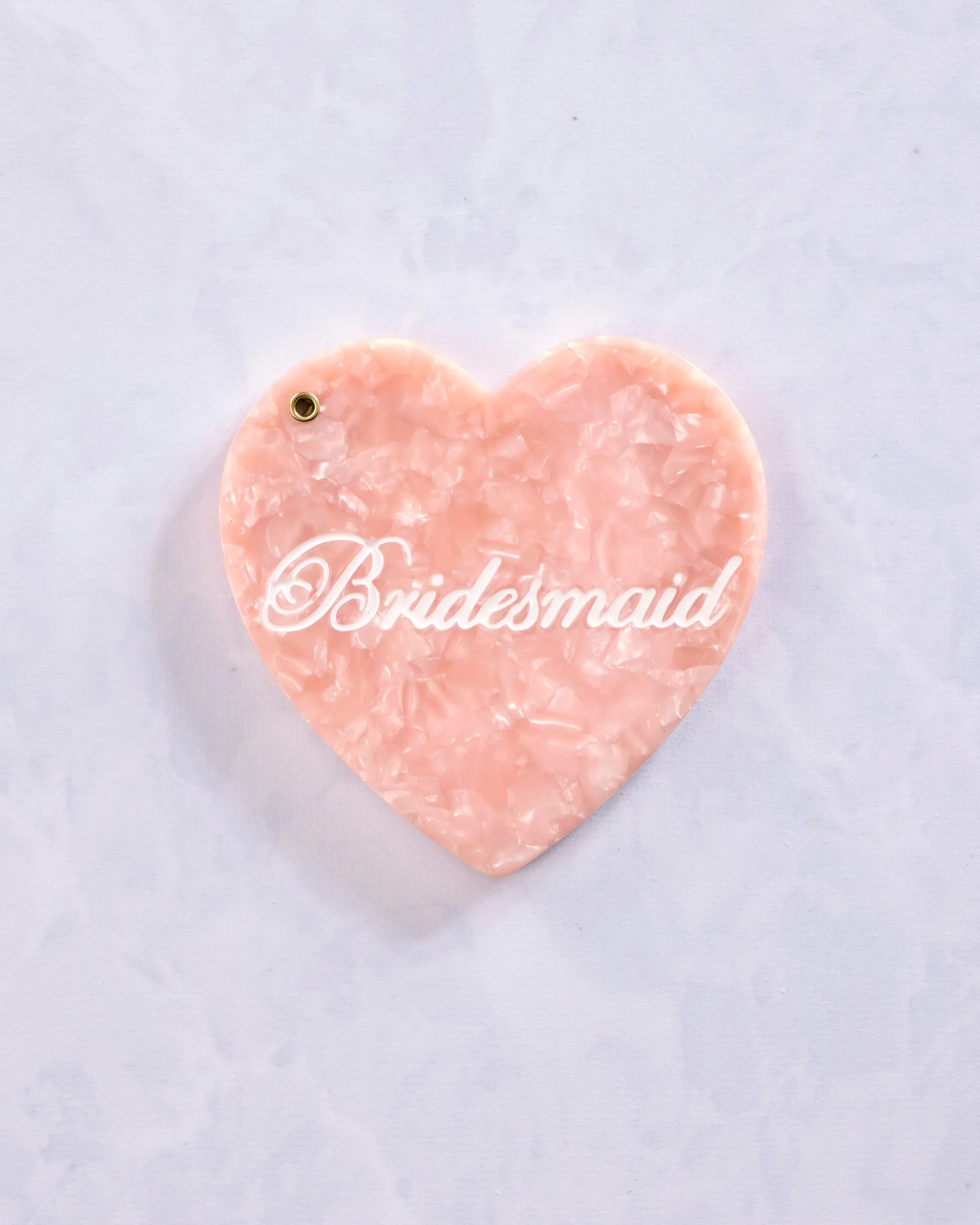 Hand Painted Bridesmaid Heart Compact Mirror in Pink Combo