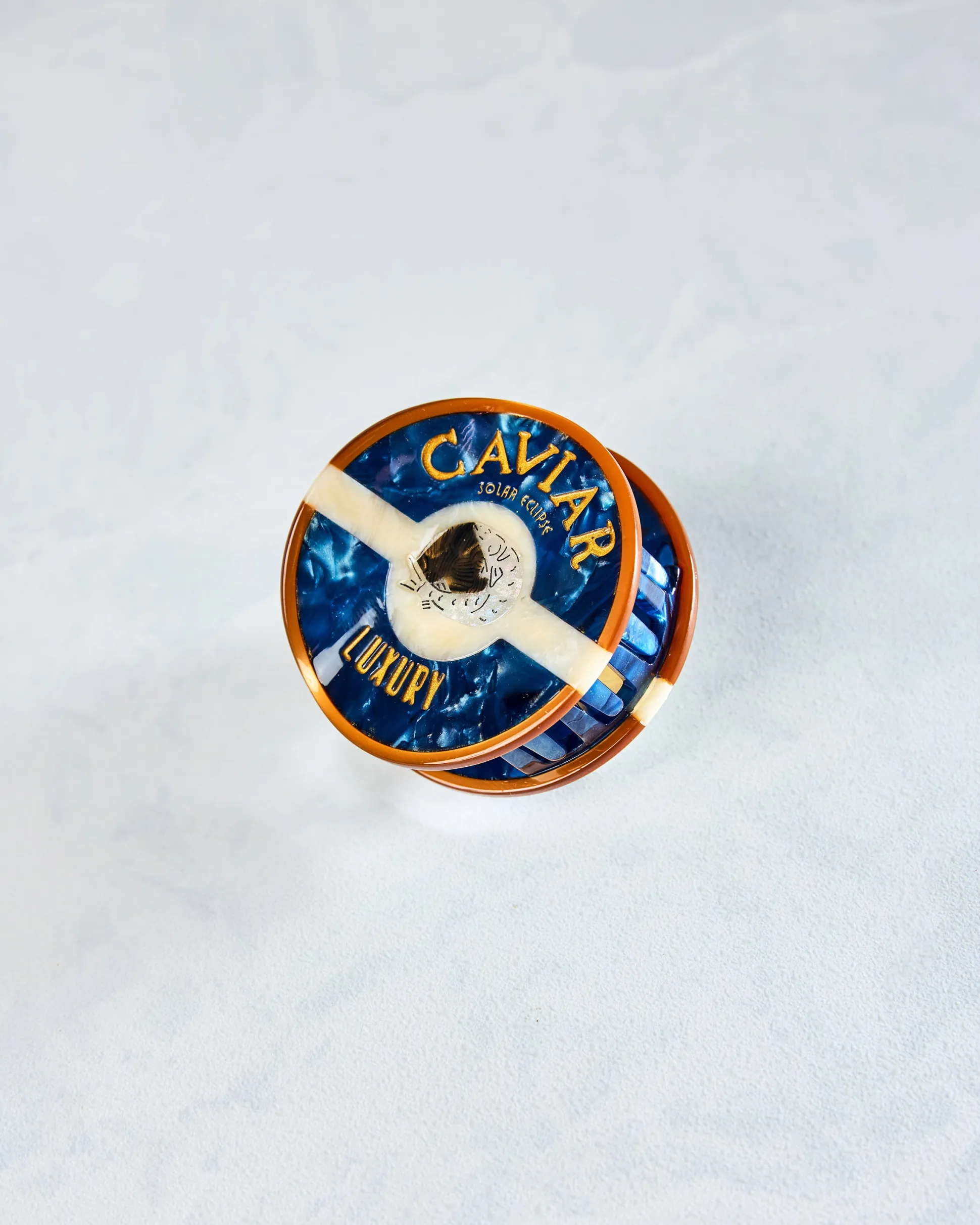 Hand Painted Caviar Claw Hair Clip in Blue