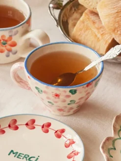 Hand Painted Ceramic Tea Cup in Floral Combo