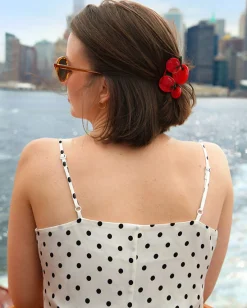 Hand Painted Cherry Tomatoes Claw Hair in Red