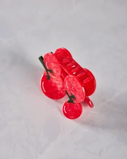 Hand Painted Cherry Tomatoes Claw Hair in Red