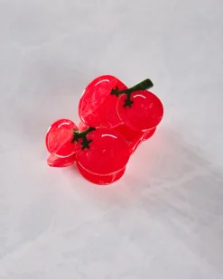Hand Painted Cherry Tomatoes Claw Hair in Red
