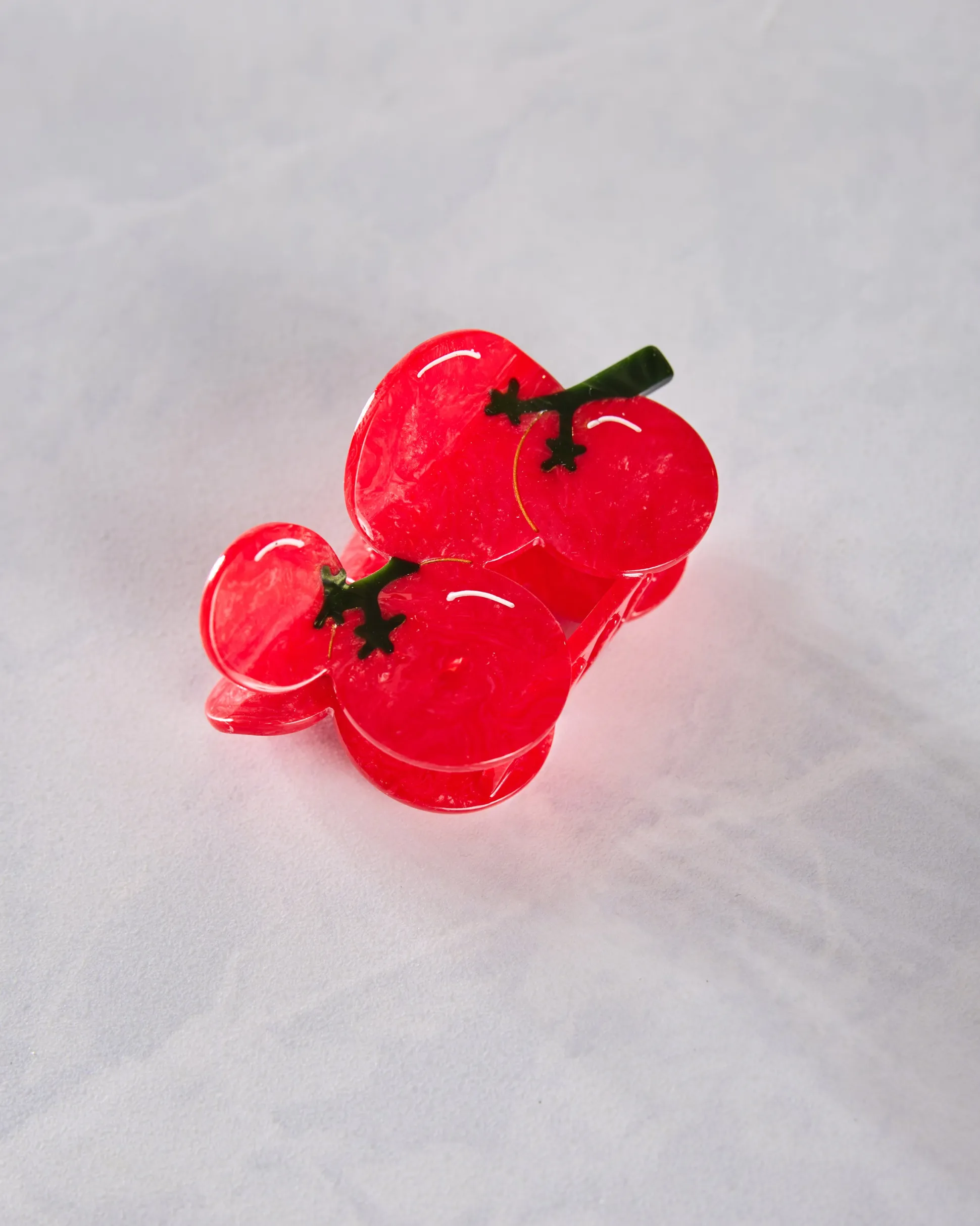 Hand Painted Cherry Tomatoes Claw Hair in Red
