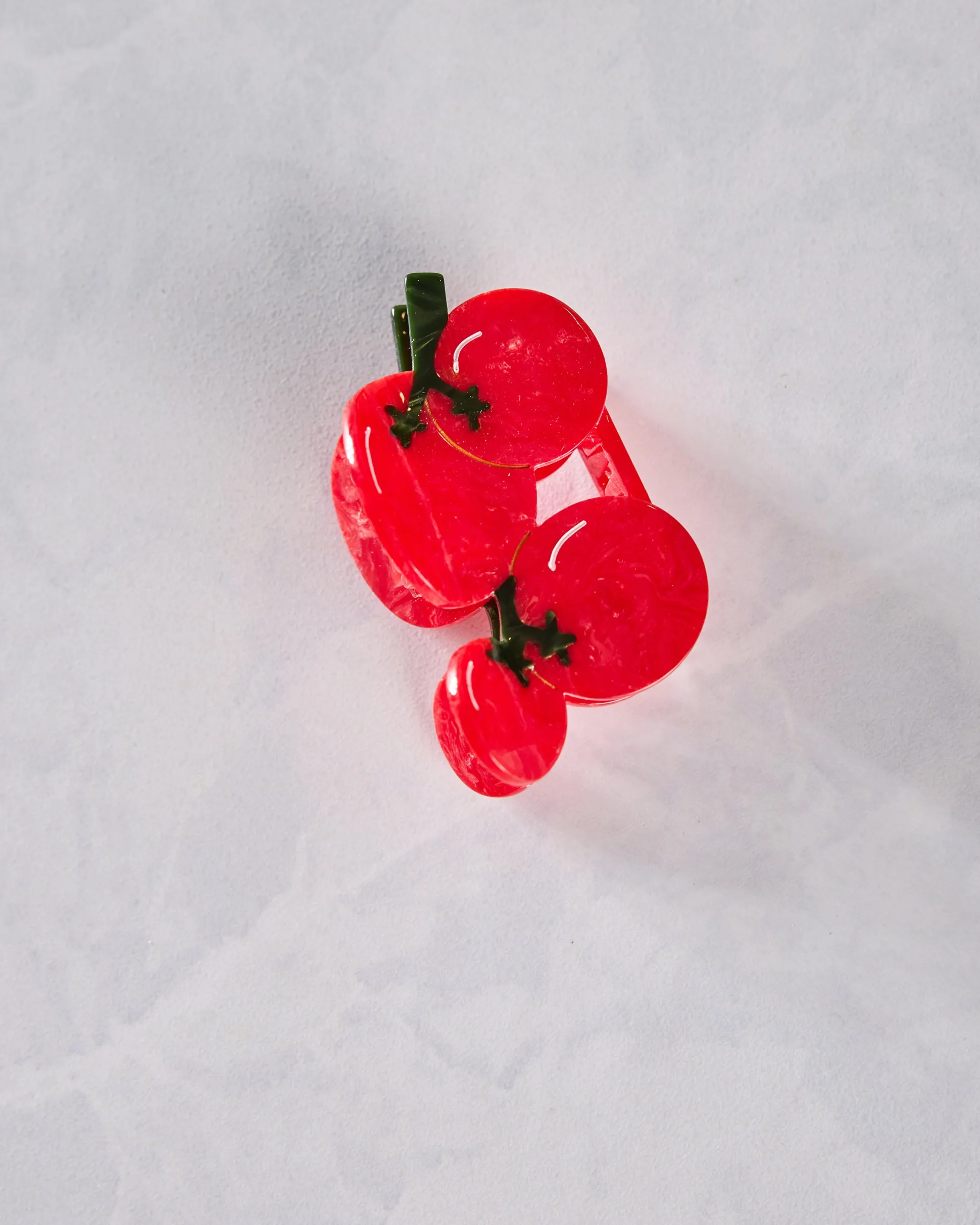 Hand Painted Cherry Tomatoes Claw Hair in Red