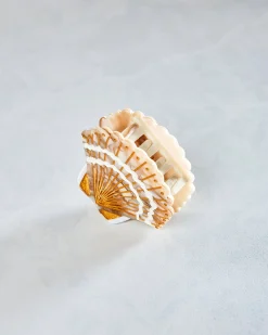 Hand- Painted Claw Hair Clip in Golden Seashell